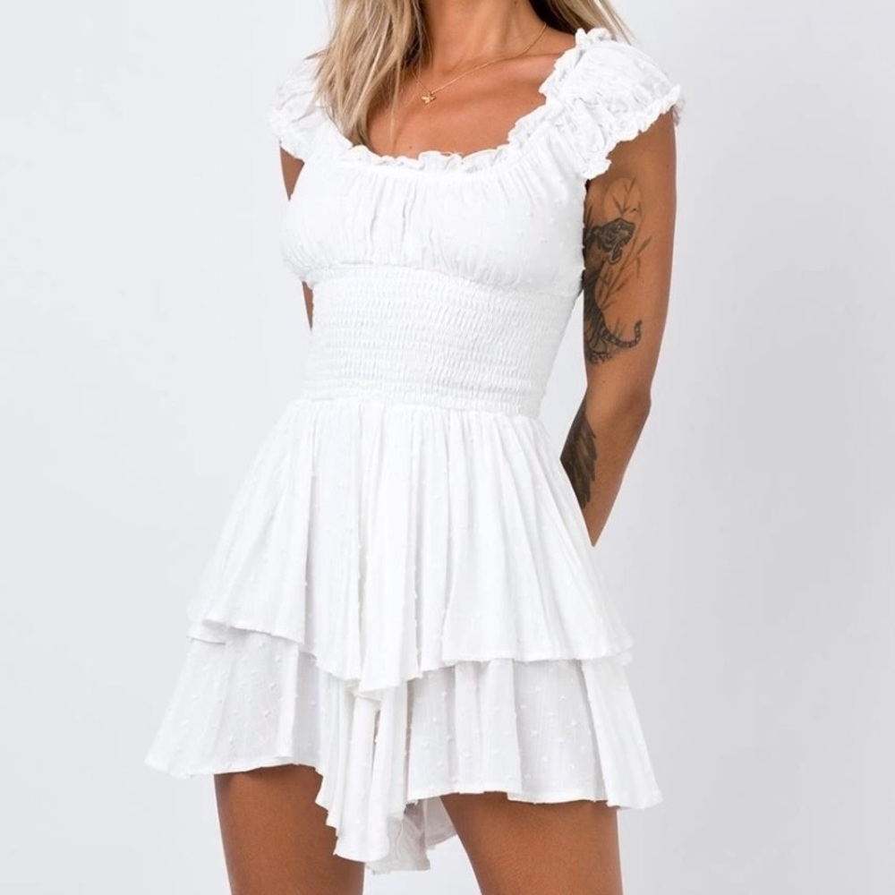Princess Polly Love Galore Playsuit White